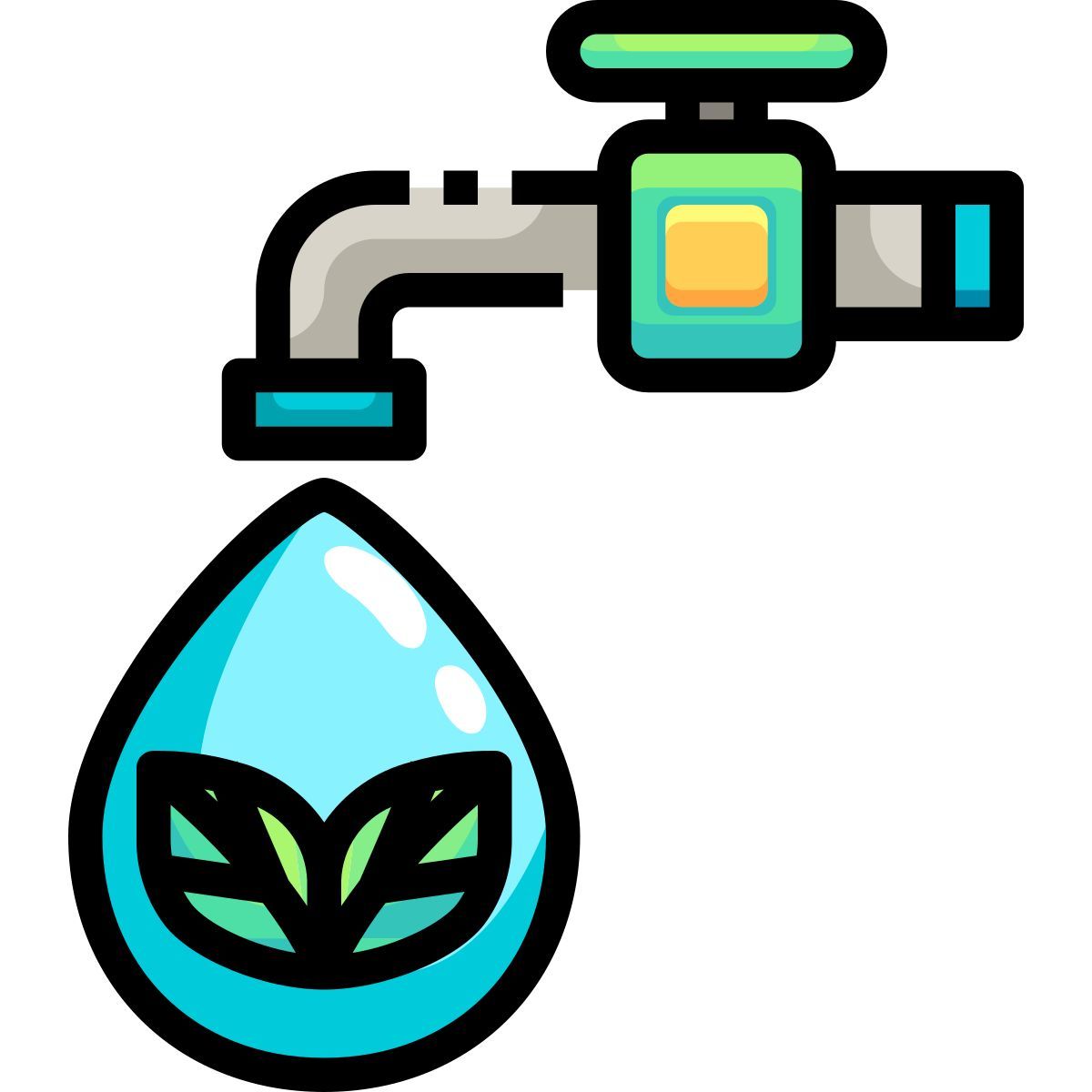 ecología ahorro de agua externa justicon color lineal justicon icon