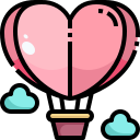 external air-balloon-romantic-love-justicon-lineal-color-justicon icon