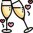 external champagne-romantic-love-justicon-lineal-color-justicon-1 icon