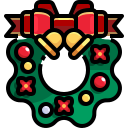 external christmas-wreath-christmas-day-justicon-lineal-color-justicon icon