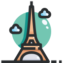 external eiffel-tower-landmark-justicon-lineal-color-justicon icon
