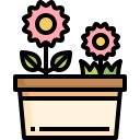 external flower-pot-spring-justicon-lineal-color-justicon icon
