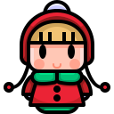 external girl-christmas-avatar-justicon-lineal-color-justicon icon