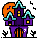 external haunted-house-halloween-justicon-lineal-color-justicon icon