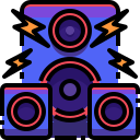 external loud-speaker-rock-and-roll-justicon-lineal-color-justicon icon