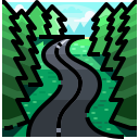 external road-landscape-justicon-lineal-color-justicon icon