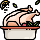 external roast-chicken-cooking-justicon-lineal-color-justicon icon