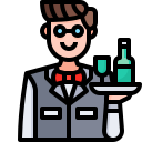 external waiter-avatar-and-occupation-justicon-lineal-color-justicon icon