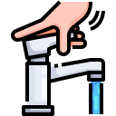external water-tap-wash-hands-justicon-lineal-color-justicon icon