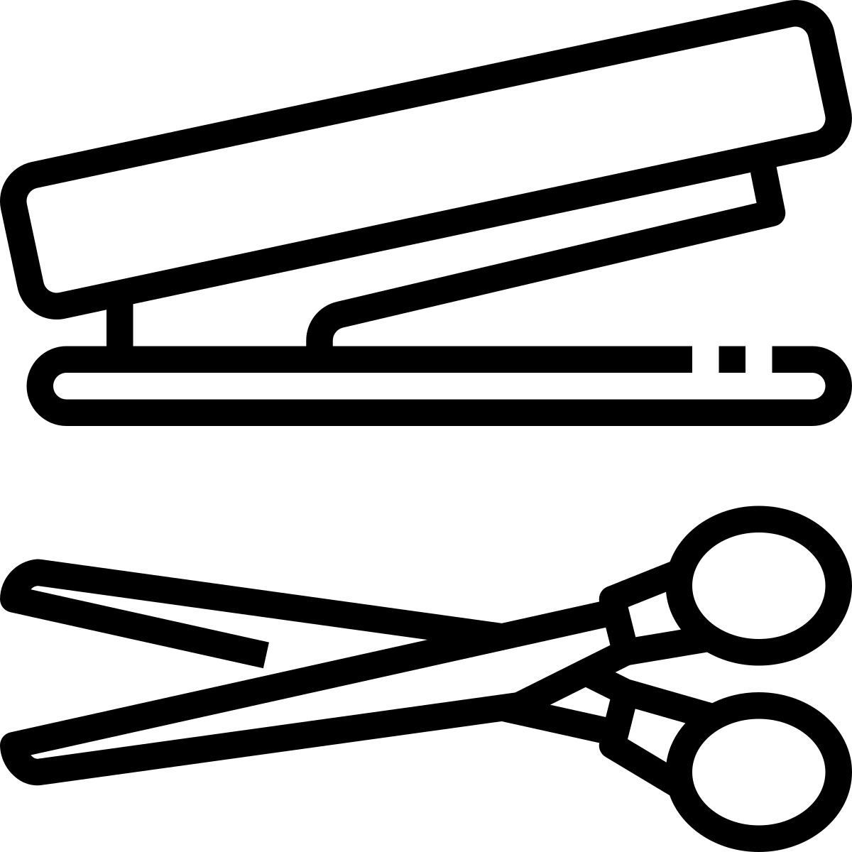 stapler and scissors icon