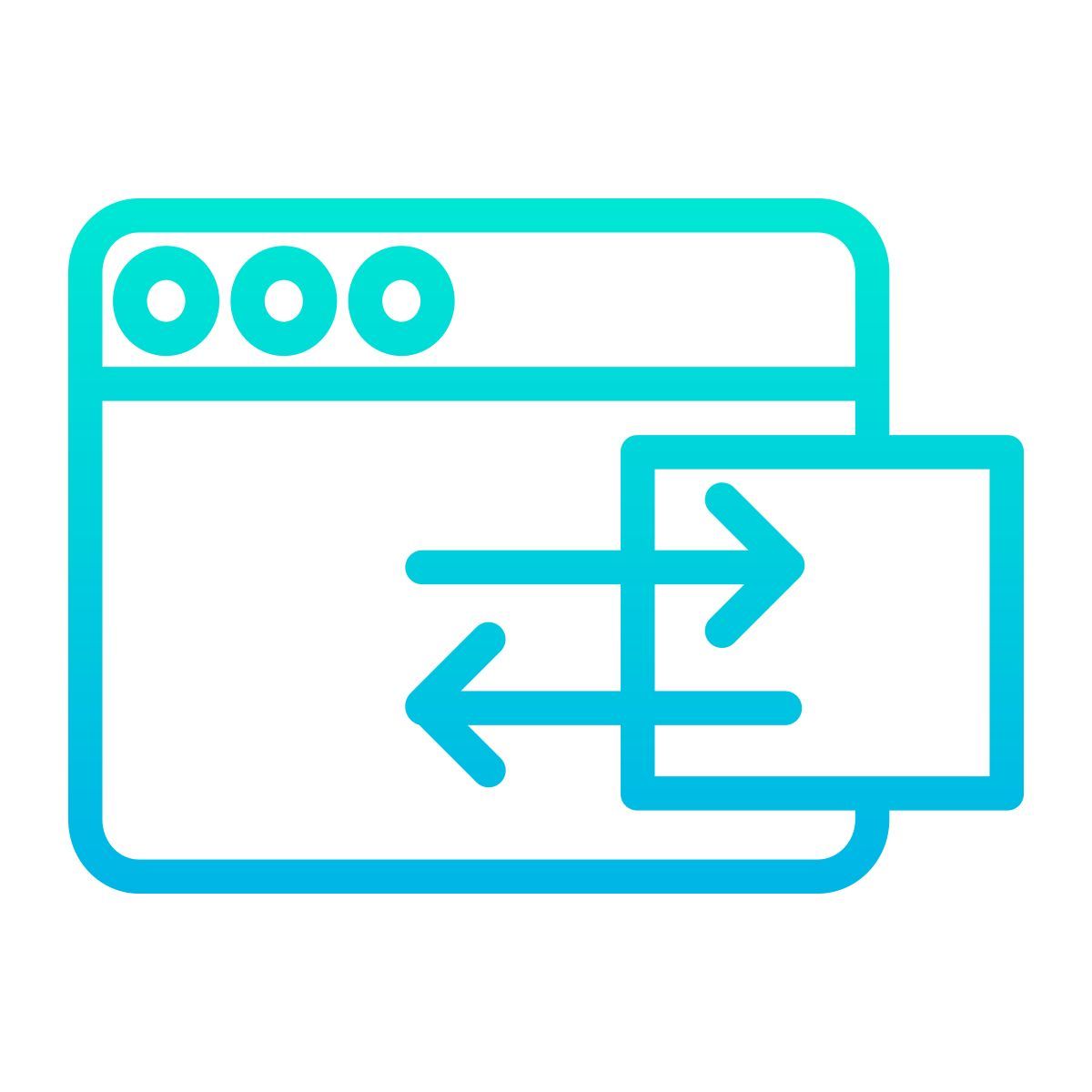 在两个方向上的数据 icon