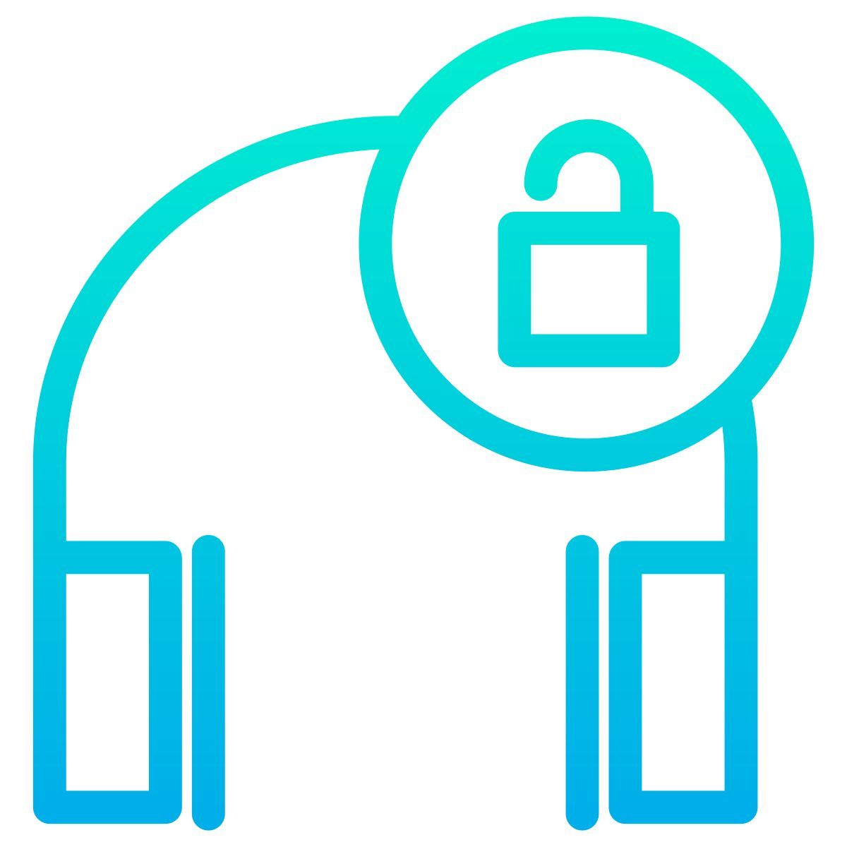 lock headphones icon