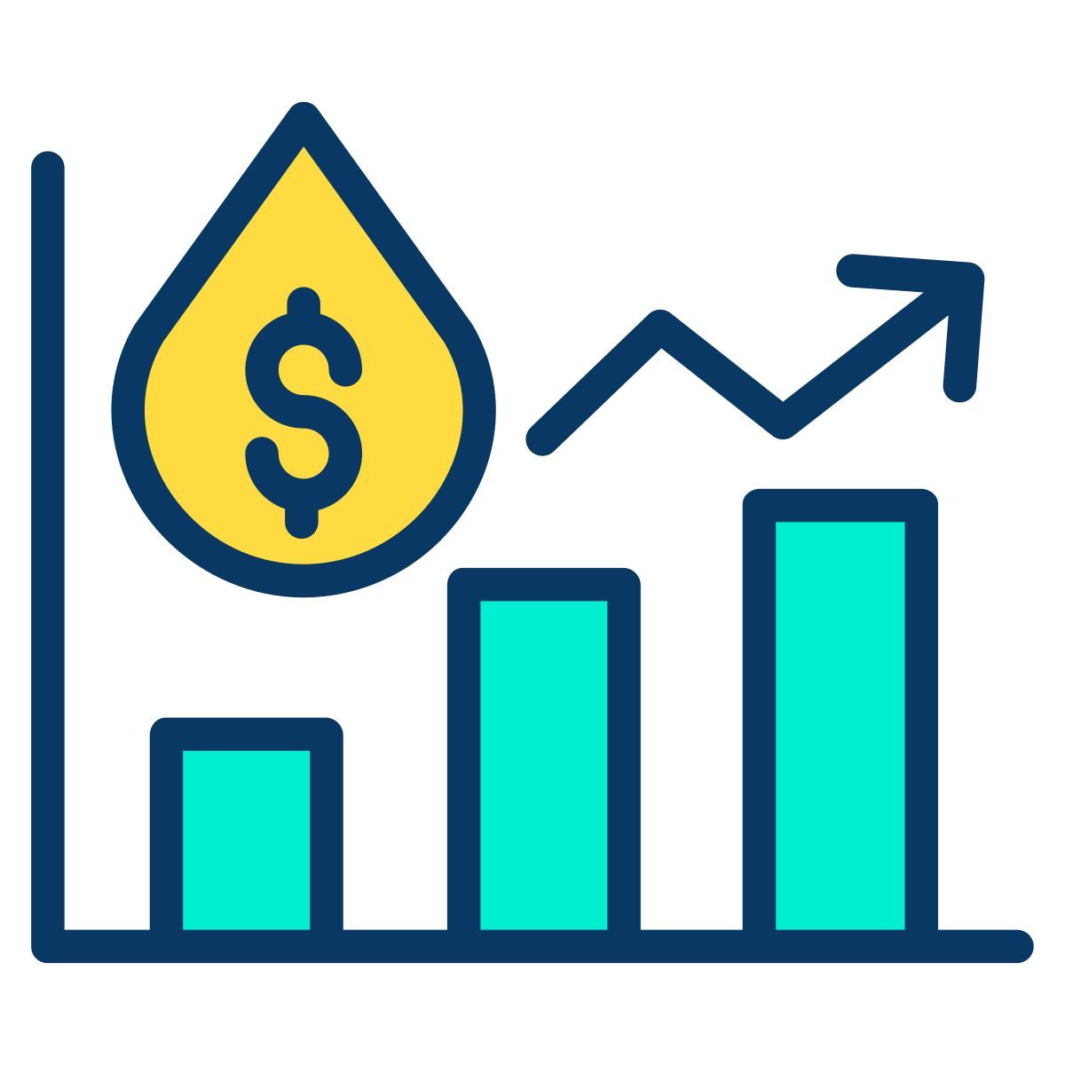 oil price growth icon