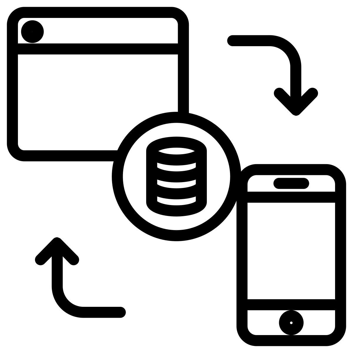 dados em ambas as direções icon