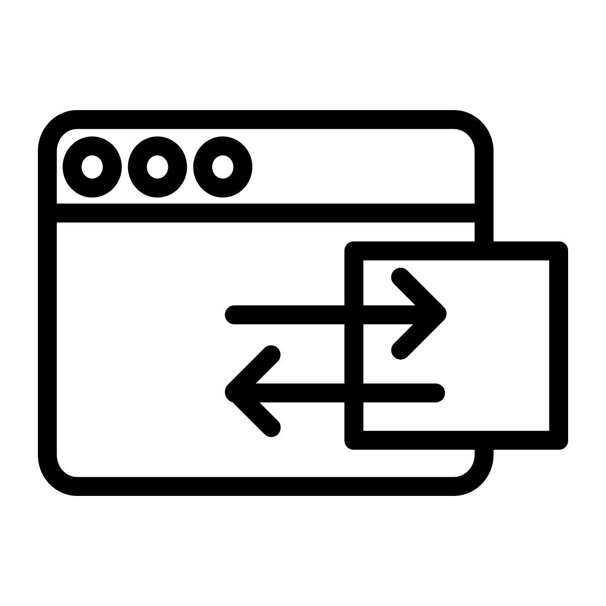 dados em ambas as direções icon