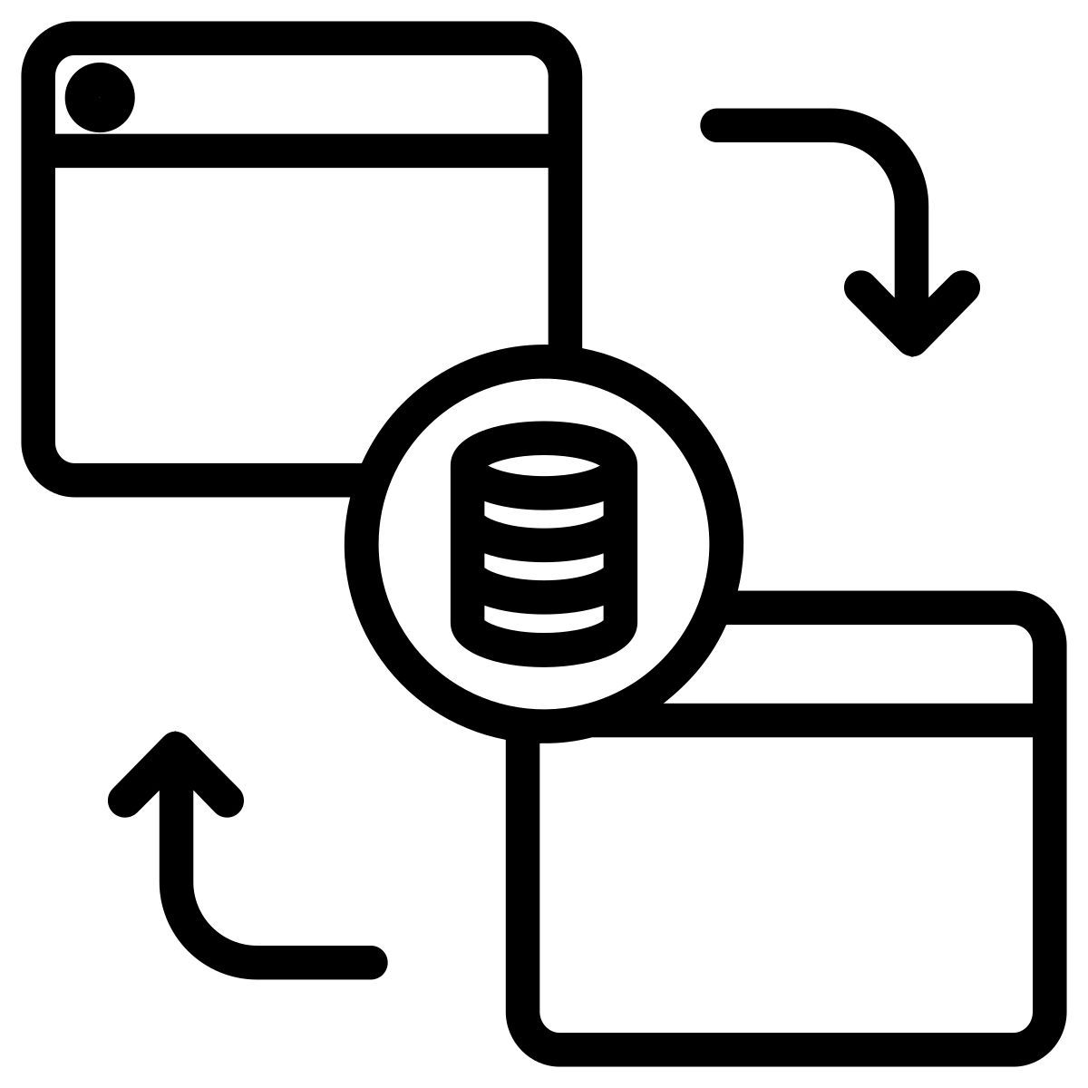dados em ambas as direções icon