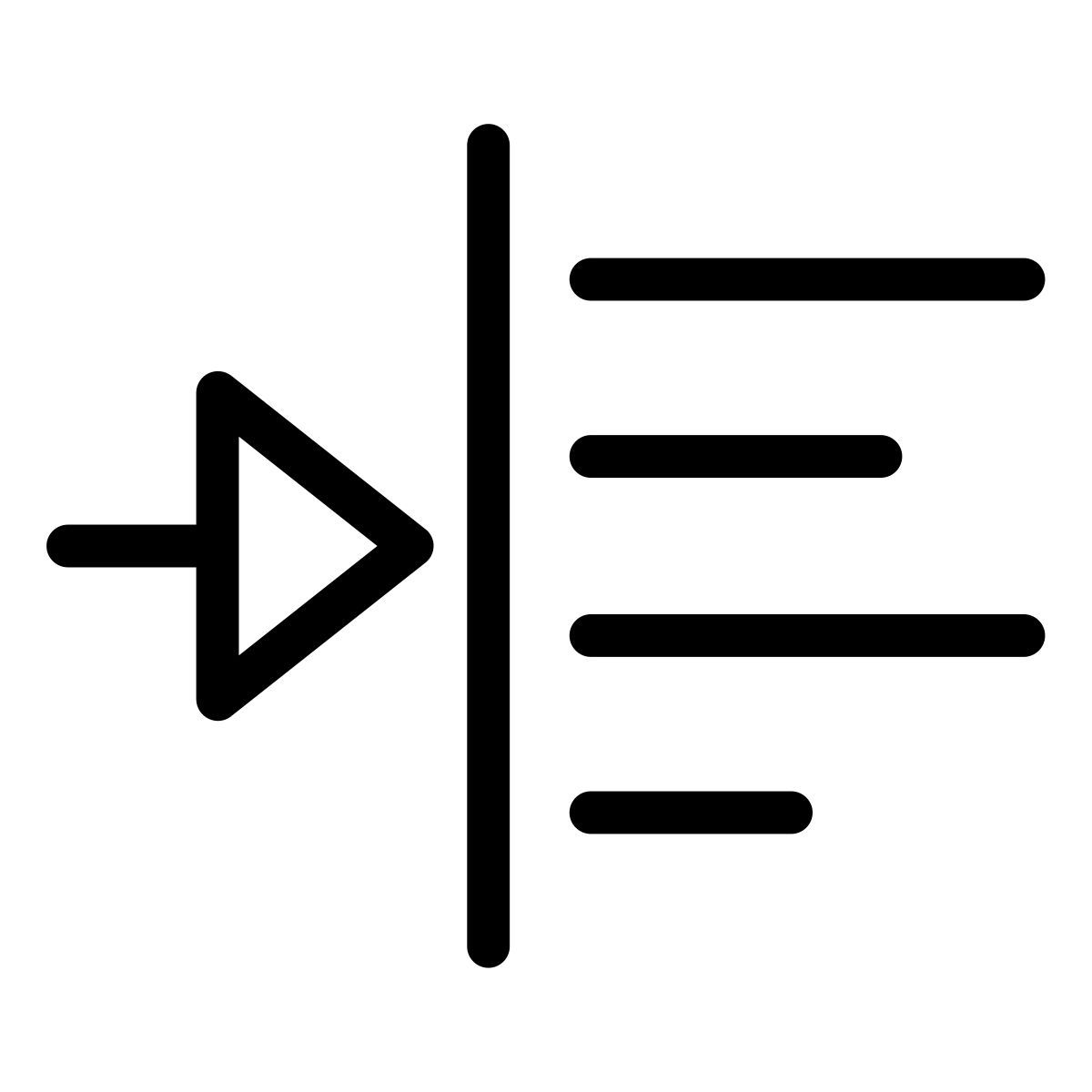 linksbündig icon