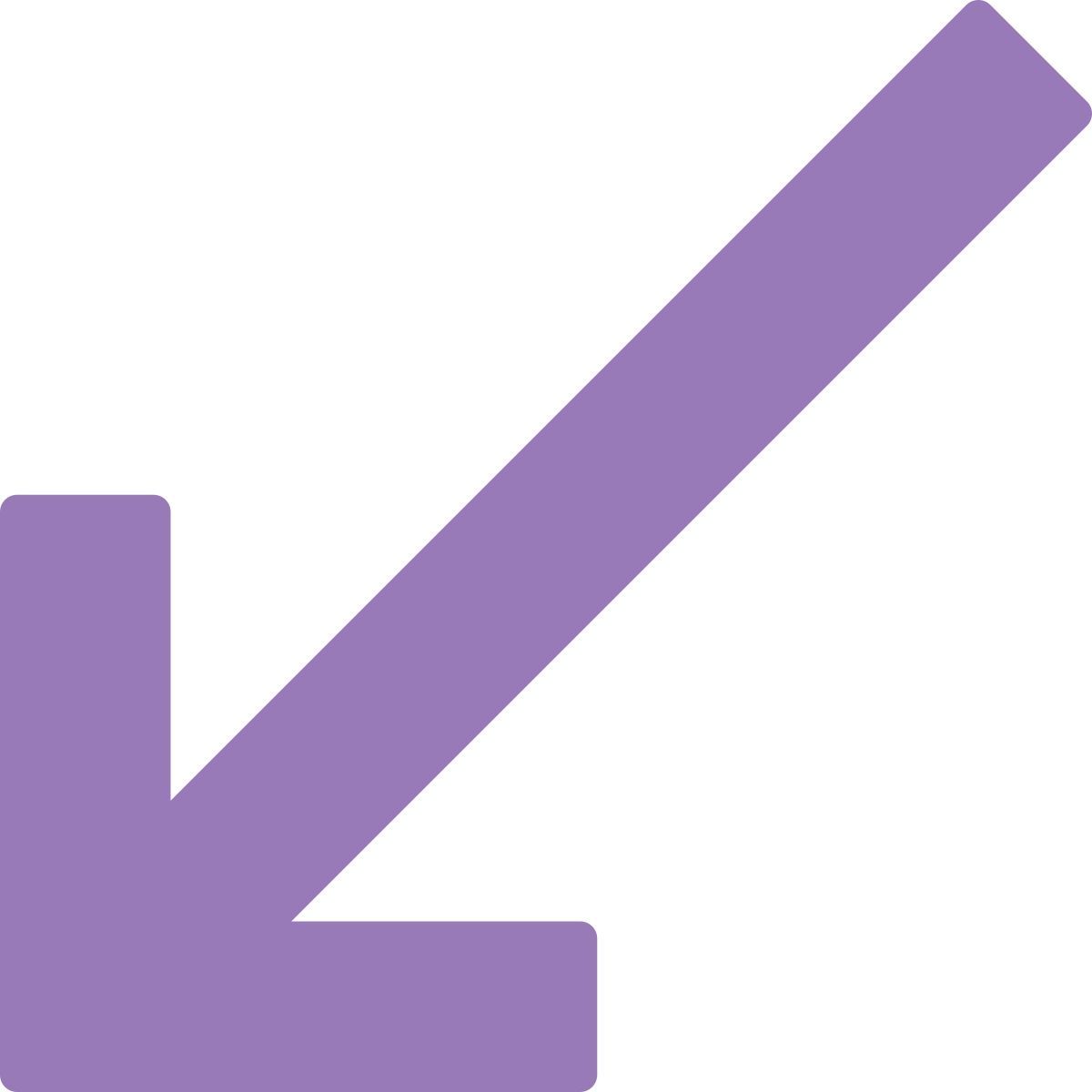 down left arrow icon