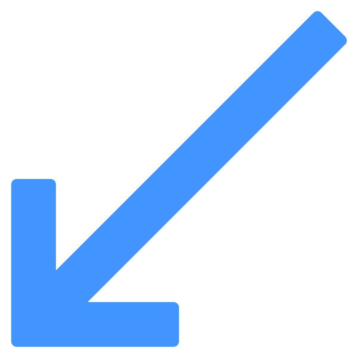 down left arrow icon