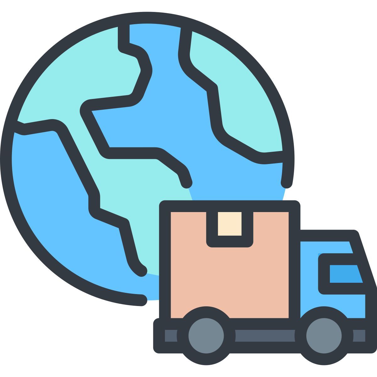 worldwide shipping icon