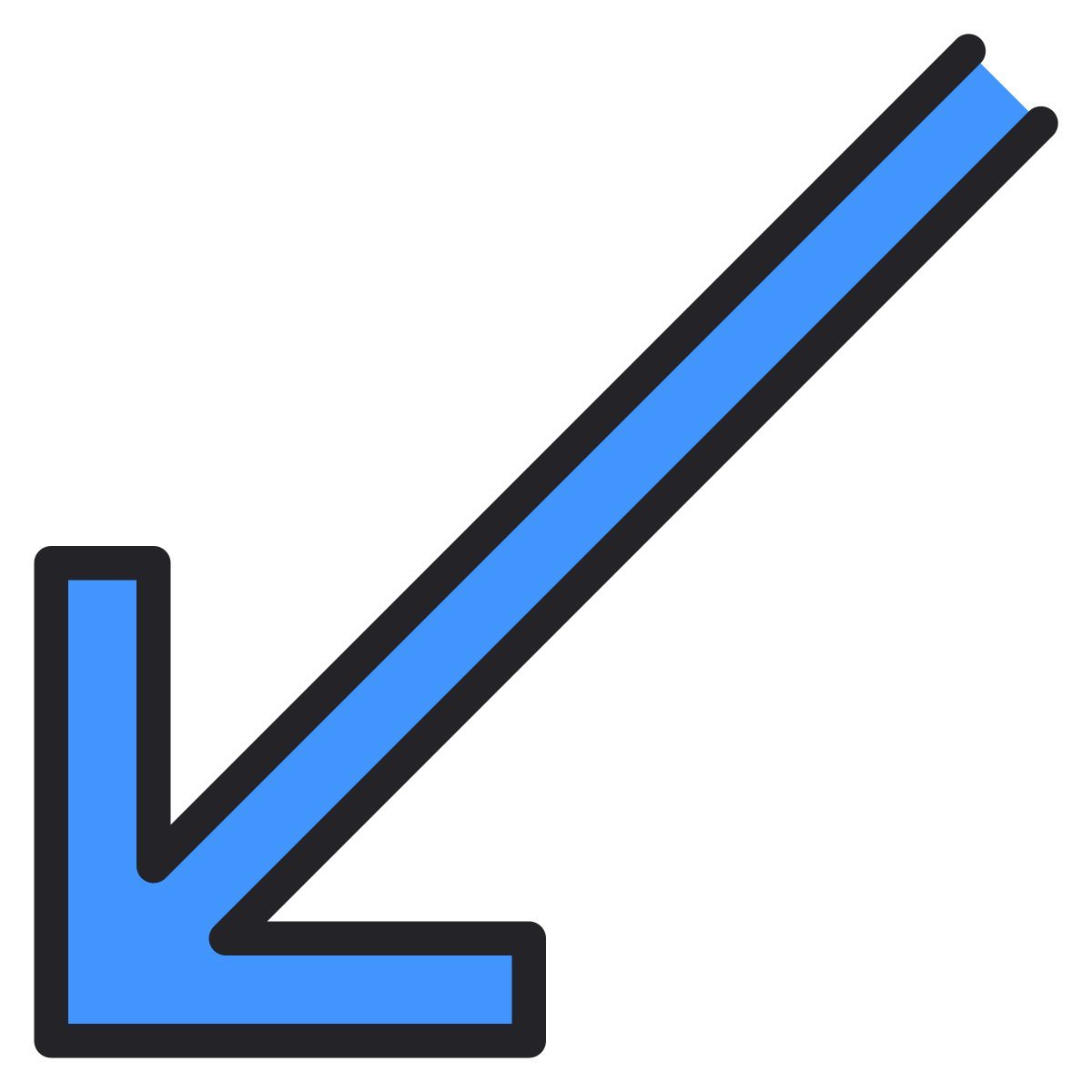down left arrow icon