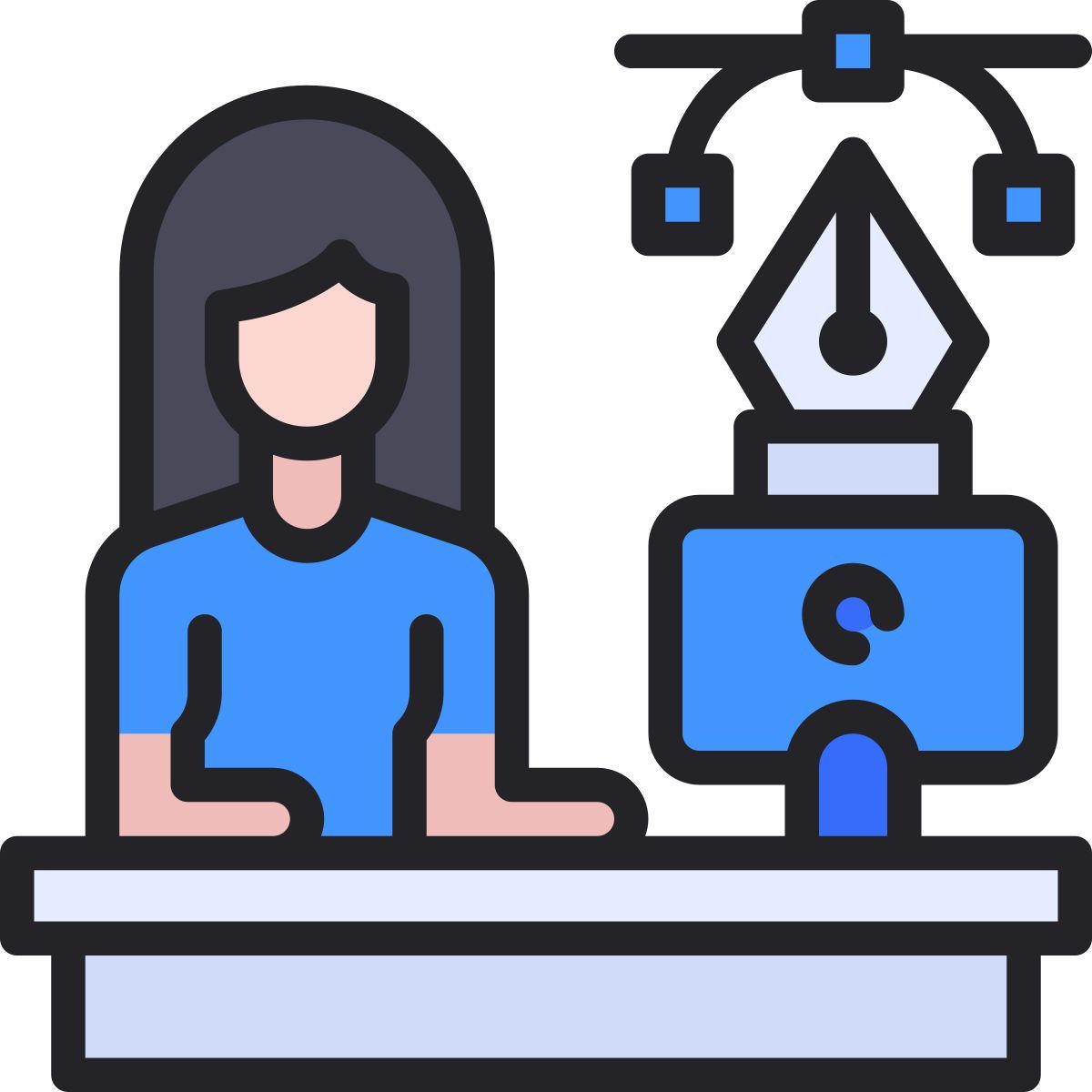 girl graphic designer icon