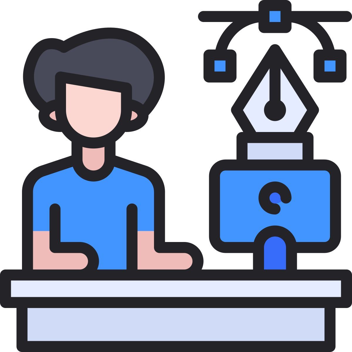 man graphic designer icon