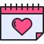 external calendar-love-kmg-design-outline-color-kmg-design icon