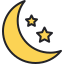 external crescent-moon-ramadan-kmg-design-outline-color-kmg-design icon