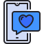 external smartphone-love-and-romance-kmg-design-outline-color-kmg-design icon