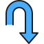 external u-turn-map-and-navigation-kmg-design-outline-color-kmg-design icon
