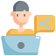 external sharing-file-work-from-home-konkapp-flat-konkapp icon