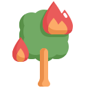 external burning-tree-natural-disaster-konkapp-flat-konkapp icon