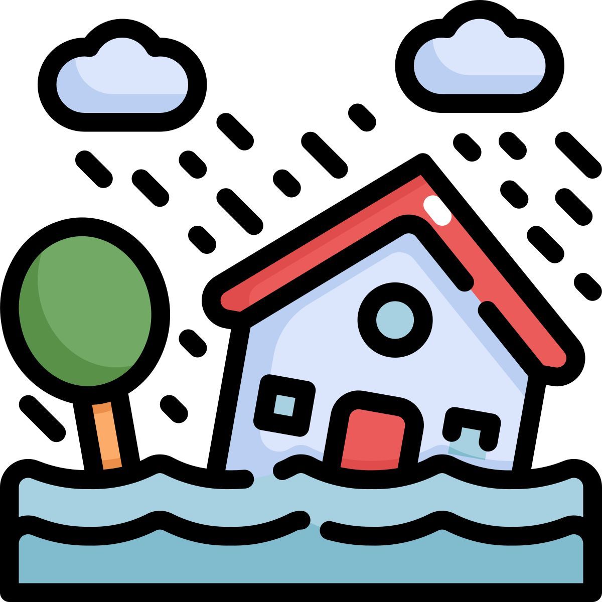 flooded house icon