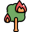 external burning-tree-natural-disaster-konkapp-outline-color-konkapp icon