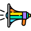 external megaphone-lgbtq-kosonicon-lineal-color-kosonicon icon