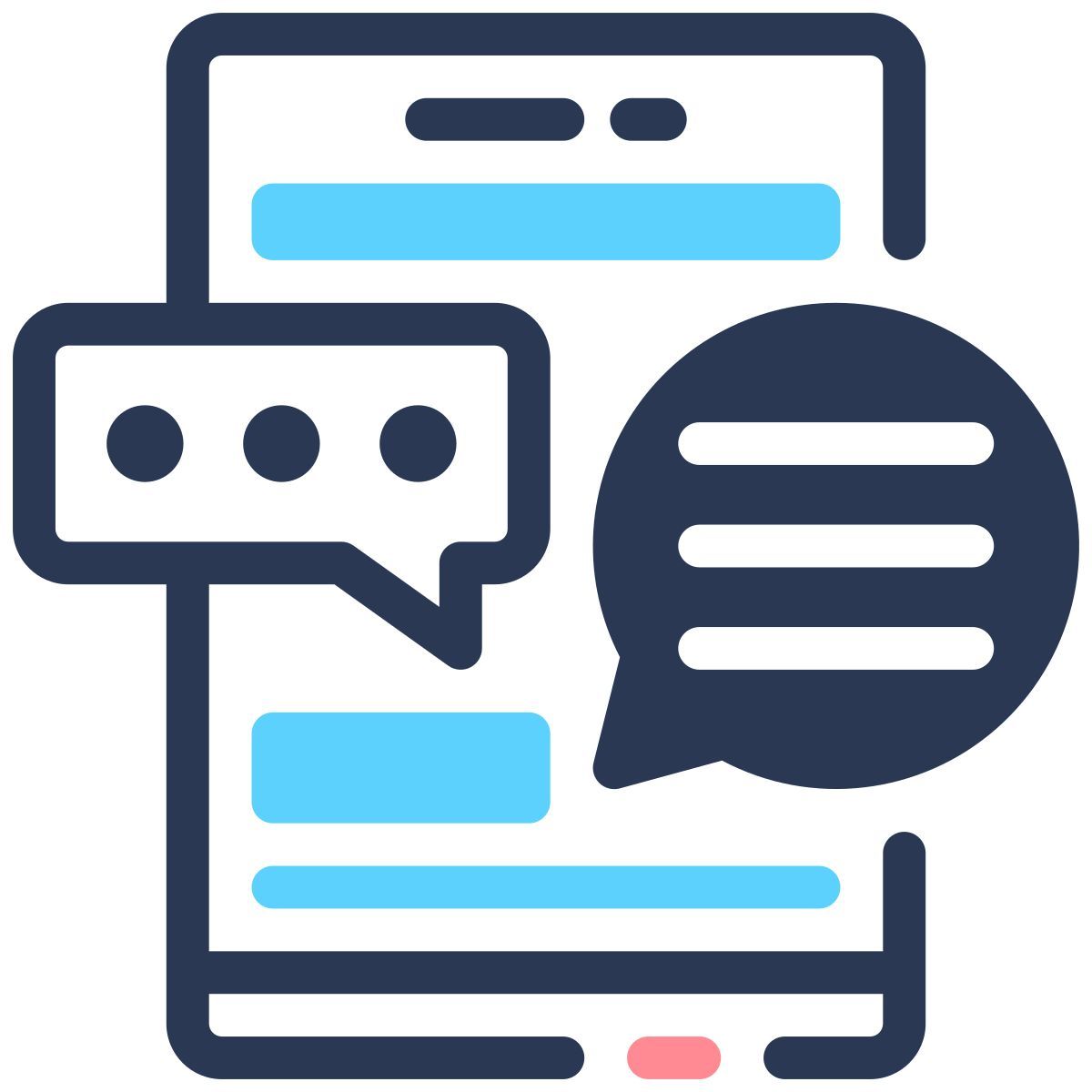 Message de communication à distance icon