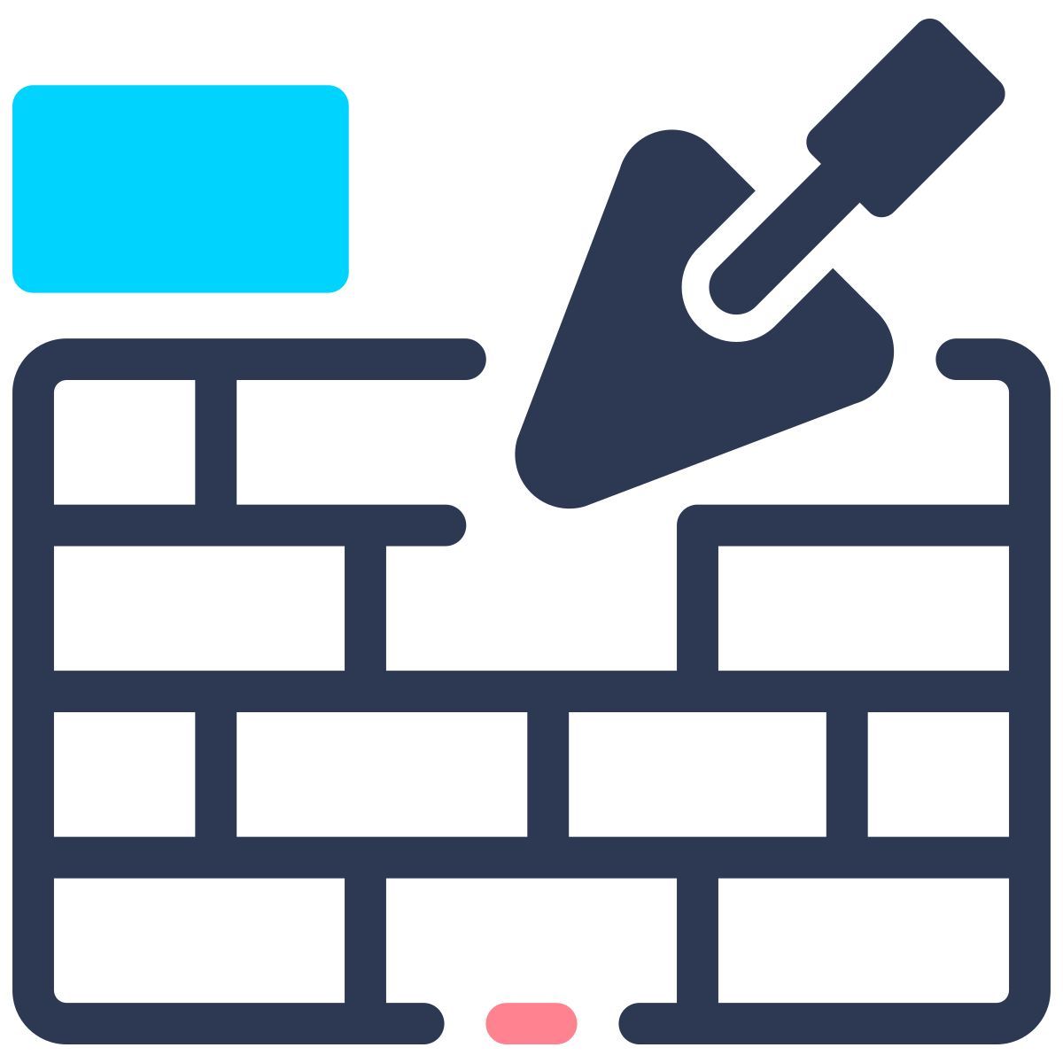 engineer toolbox brick wall icon