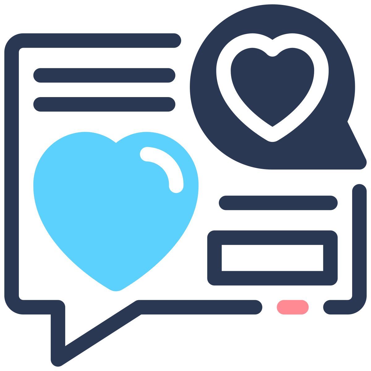 happy customer hearts icon