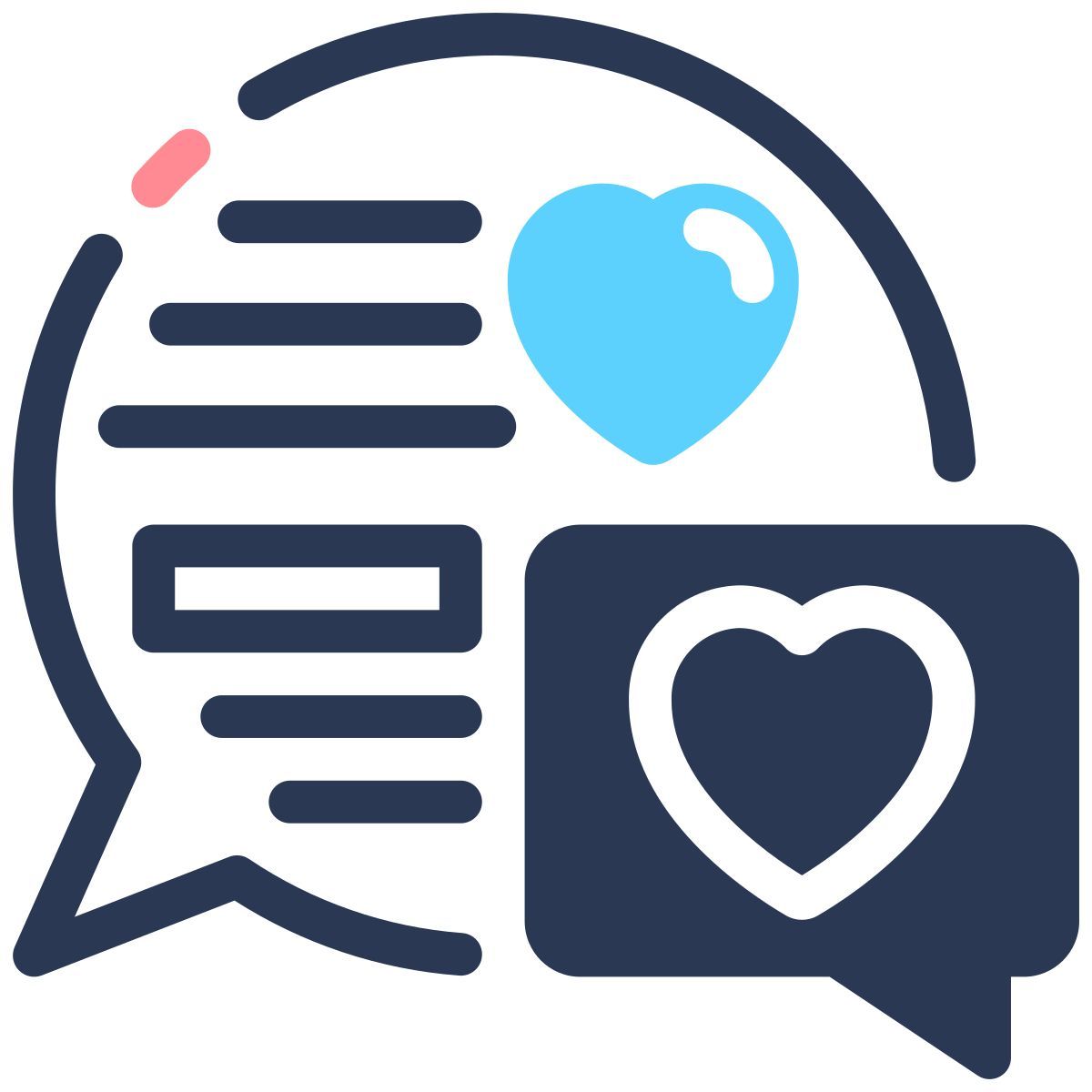 happy customer love message icon