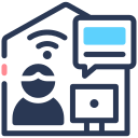 external work-from-home-online-discussion-laconic-inipagistudio icon