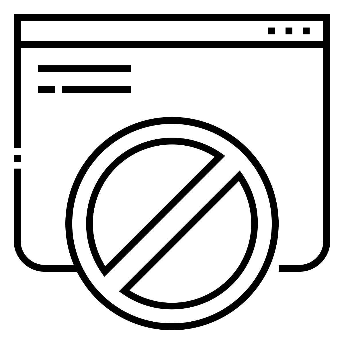 blocked webpage icon
