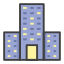 external building-bussiness-and-offices-five-line-colors-royyan-wijaya icon