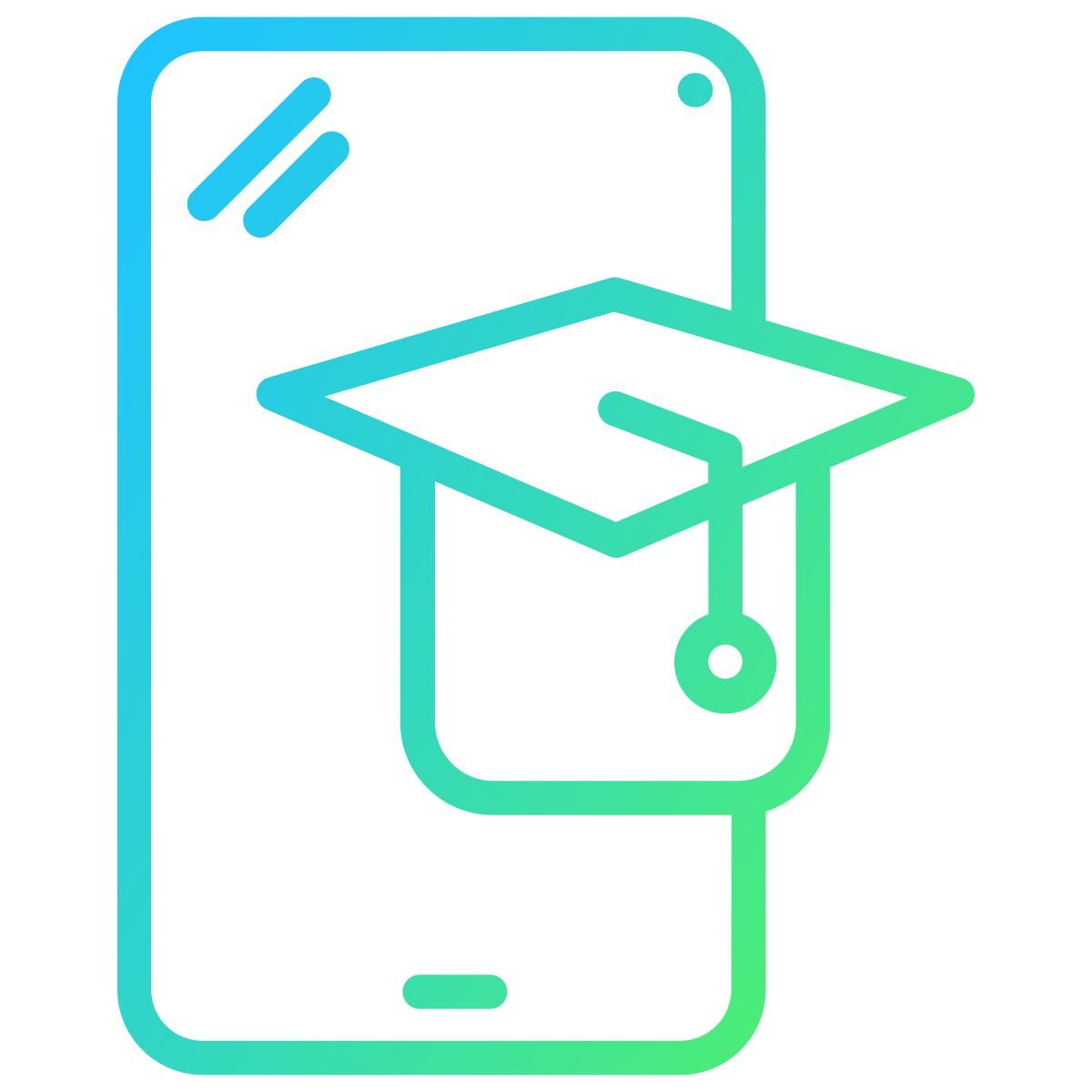 graduation smartphone icon