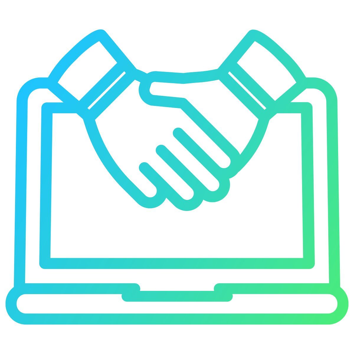 laptop handsake icon