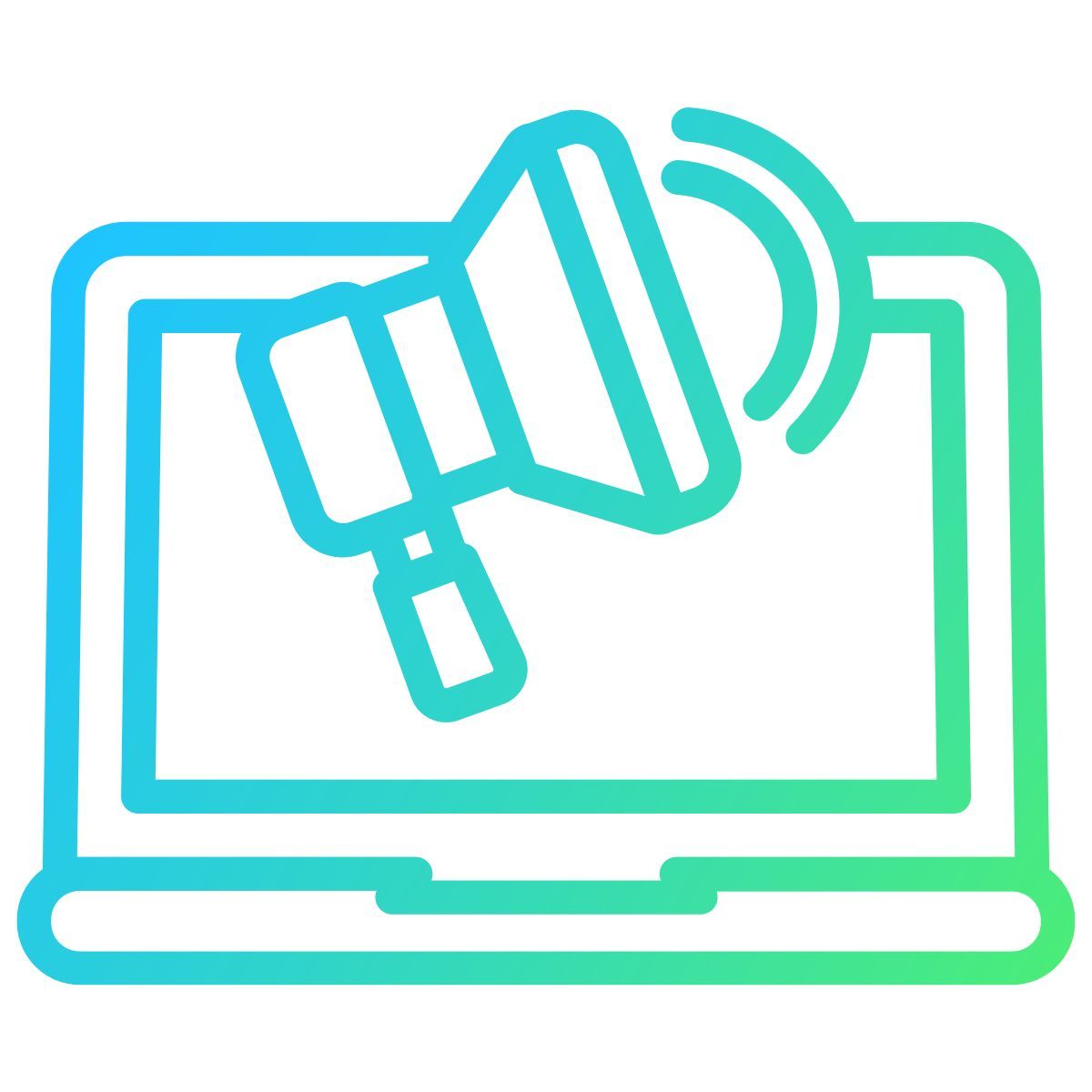 laptop speaking icon