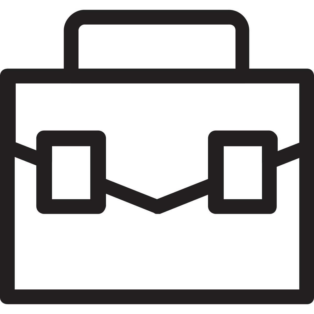 vista frontale di borsa icon