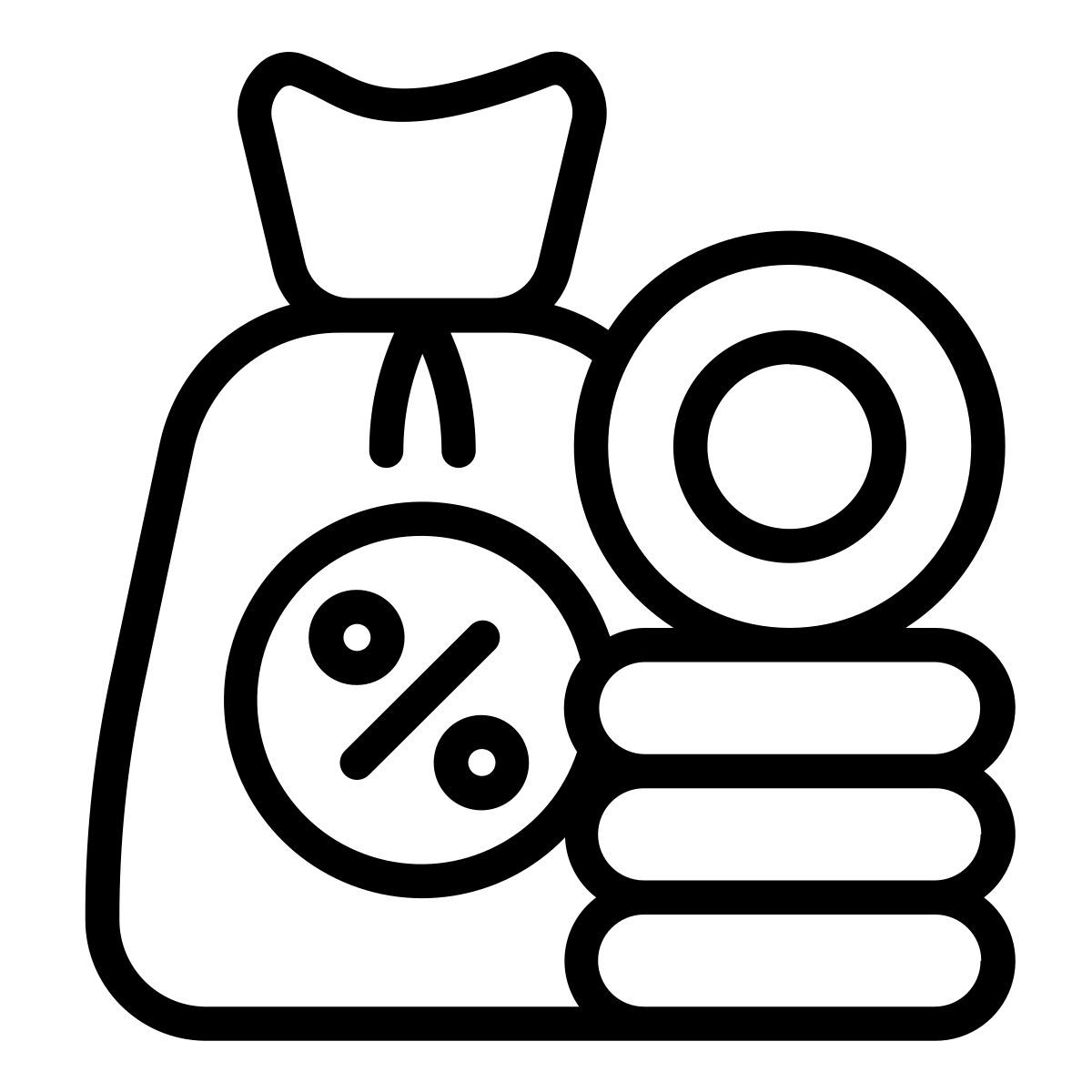 vista frontal del bolso icon