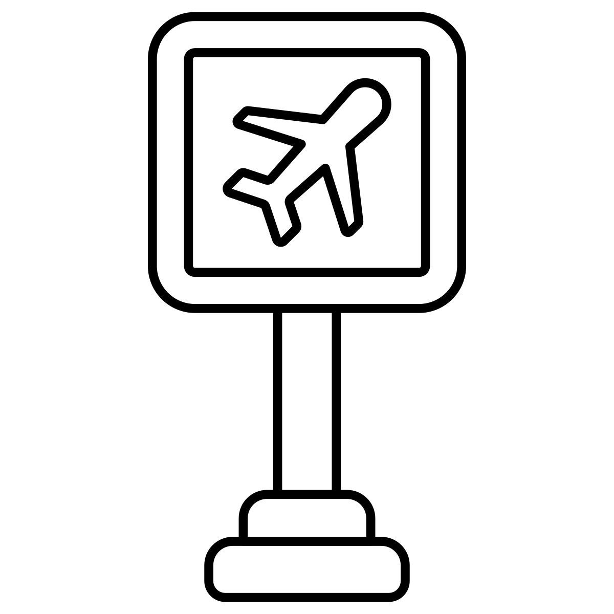 panneau routier de l'aéroport icon