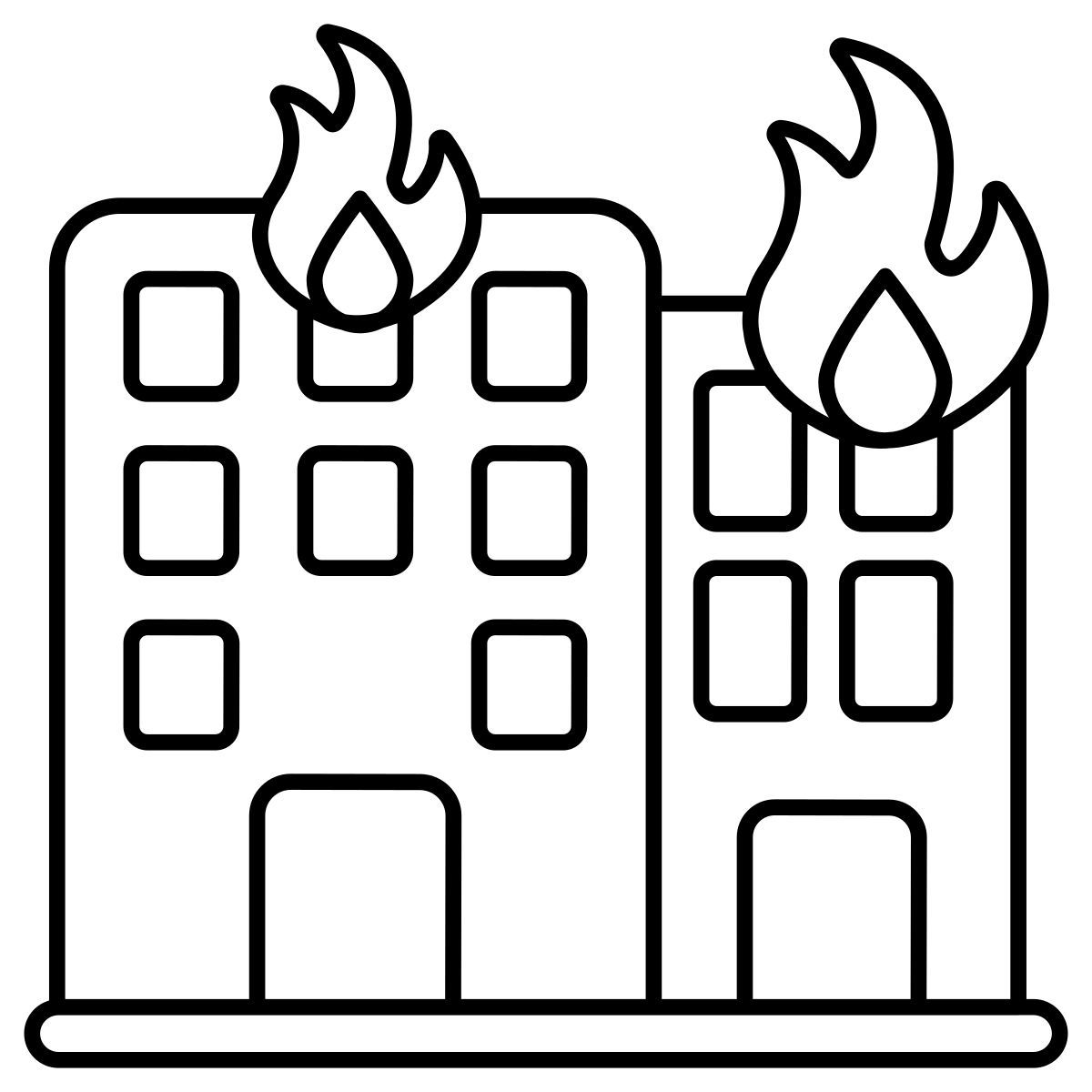 building on fire icon